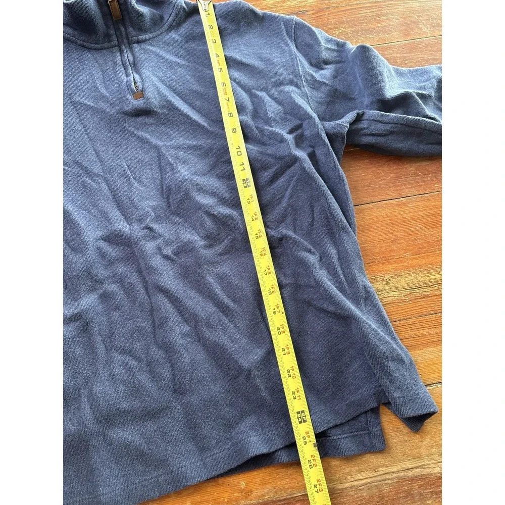 Polo Ralph Lauren Shirt Mens XL Navy Estate Rib Quarter Zip Cotton